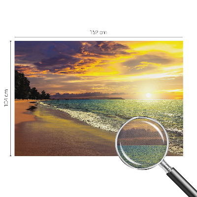 Selbstklebende Fototapete fürs Wohnzimmer mit Motiv eines Strandes bei Sonnenuntergang