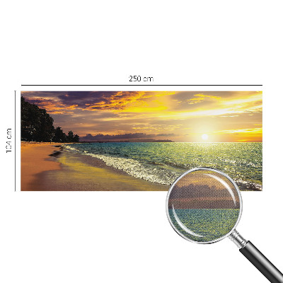 Selbstklebende Fototapete fürs Wohnzimmer mit Motiv eines Strandes bei Sonnenuntergang
