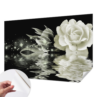 Selbstklebende Fototapete fürs Schlafzimmer mit einem Motiv einer leuchtenden Rose