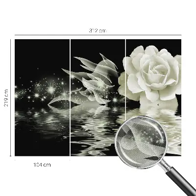 Selbstklebende Fototapete fürs Schlafzimmer mit einem Motiv einer leuchtenden Rose