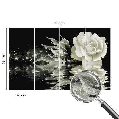 Selbstklebende Fototapete fürs Schlafzimmer mit einem Motiv einer leuchtenden Rose