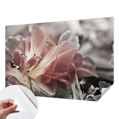 Selbstklebende Fototapete fürs Kinderzimmer mit pastellfarbener Blumenoptik