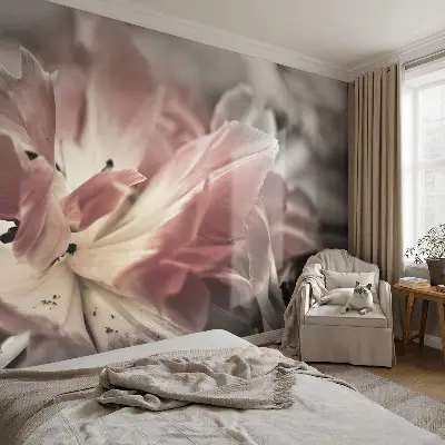 Selbstklebende Fototapete fürs Kinderzimmer mit pastellfarbener Blumenoptik