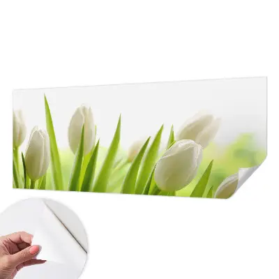 3D-Fototapete mit Motiv weißer Tulpen