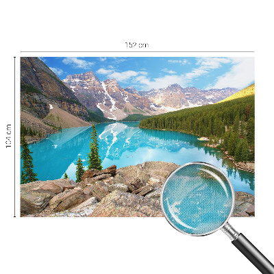 3D-Fototapete fürs Wohnzimmer mit Motiv eines blauen Sees