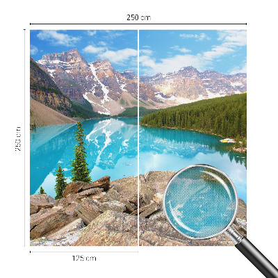 3D-Fototapete fürs Wohnzimmer mit Motiv eines blauen Sees