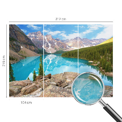 3D-Fototapete fürs Wohnzimmer mit Motiv eines blauen Sees
