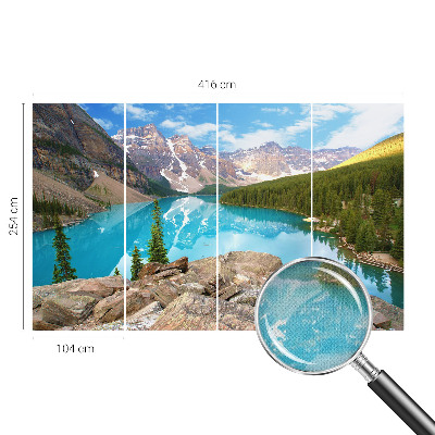 3D-Fototapete fürs Wohnzimmer mit Motiv eines blauen Sees