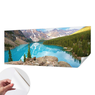 3D-Fototapete fürs Wohnzimmer mit Motiv eines blauen Sees