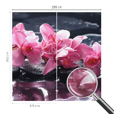 3D-Fototapete fürs Schlafzimmer mit floralem Motiv in eleganter Gestaltung