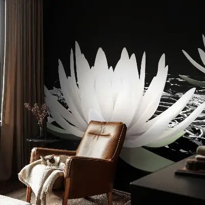 Moderne Fototapete nach Maß mit einem Motiv aus Wasserblumen
