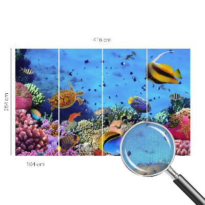Selbstklebende Fototapete fürs Wohnzimmer mit Motiv eines Korallenriffs