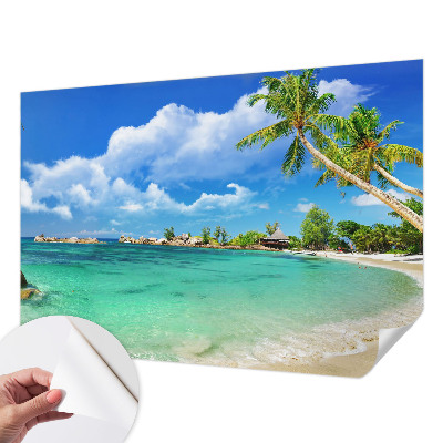 Selbstklebende Fototapete fürs Schlafzimmer mit tropischem Paradies-Motiv