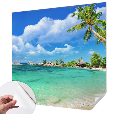 Selbstklebende Fototapete fürs Schlafzimmer mit tropischem Paradies-Motiv