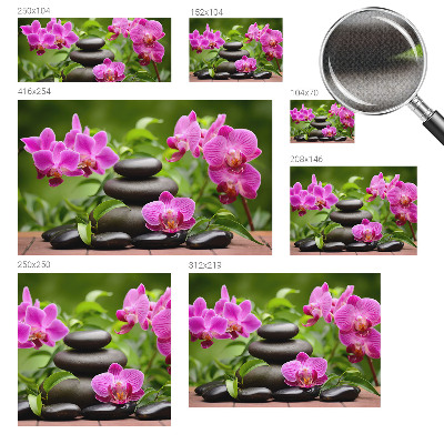 Fototapete in 3D-Optik Orchideensteine