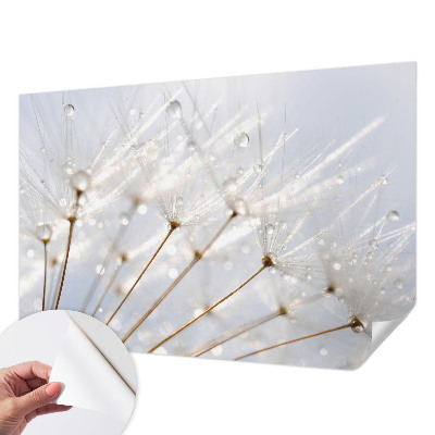 4D-Fototapete mit rosafarbenem Löwenzahnmotiv