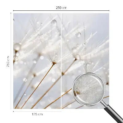 4D-Fototapete mit rosafarbenem Löwenzahnmotiv