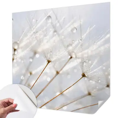 4D-Fototapete mit rosafarbenem Löwenzahnmotiv