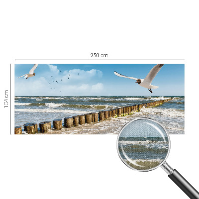 4D-Fototapete fürs Wohnzimmer mit einer Küstenlandschaft