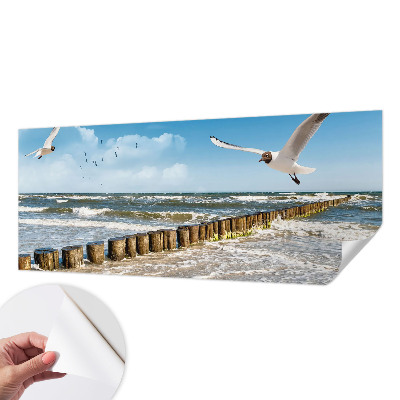 4D-Fototapete fürs Wohnzimmer mit einer Küstenlandschaft
