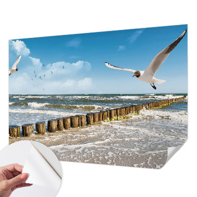 4D-Fototapete fürs Wohnzimmer mit einer Küstenlandschaft
