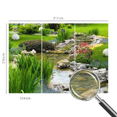4D-Fototapete fürs Schlafzimmer mit idyllischem Gartenmotiv