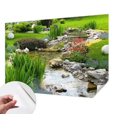 4D-Fototapete fürs Schlafzimmer mit idyllischem Gartenmotiv
