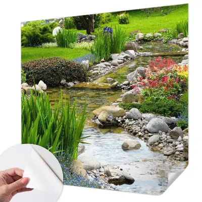 4D-Fototapete fürs Schlafzimmer mit idyllischem Gartenmotiv