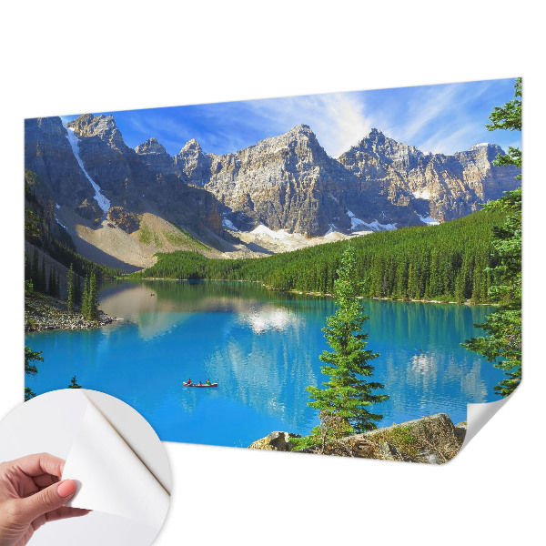 Vintage Tapete mit Bergsee-Motiv