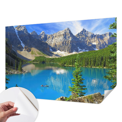 Vintage Tapete mit Bergsee-Motiv
