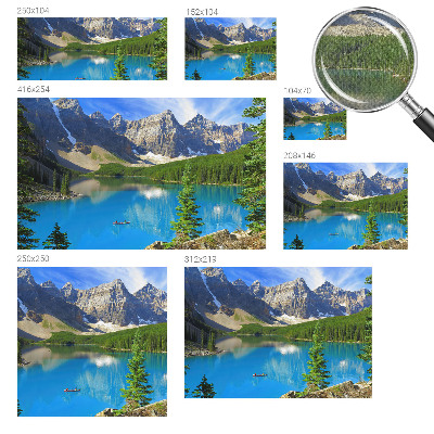 Vintage Tapete mit Bergsee-Motiv