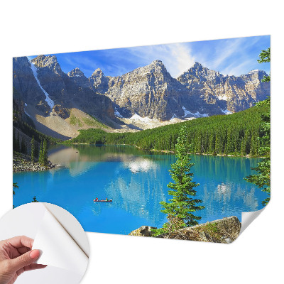 Vintage Tapete mit Bergsee-Motiv
