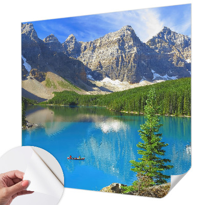 Vintage Tapete mit Bergsee-Motiv