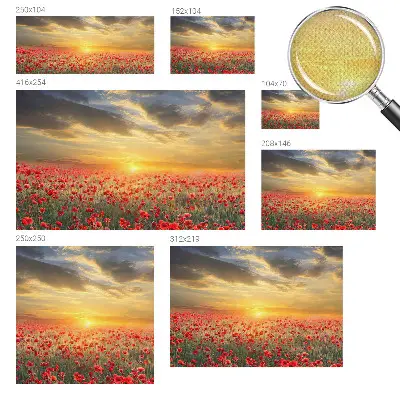Selbstklebende Fototapete für die Wand mit Motiv eines Mohnfelds