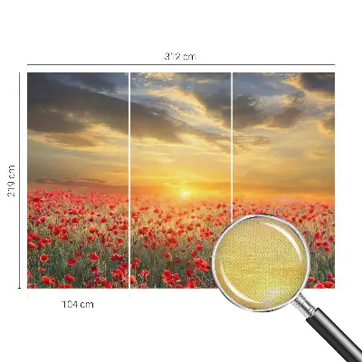 Selbstklebende Fototapete für die Wand mit Motiv eines Mohnfelds
