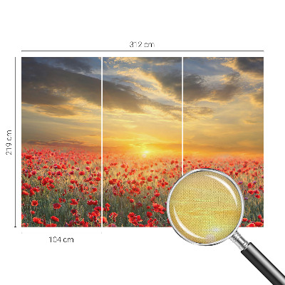 Selbstklebende Fototapete für die Wand Mohnfeld