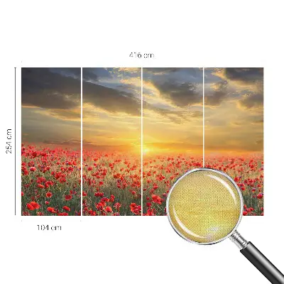 Selbstklebende Fototapete für die Wand mit Motiv eines Mohnfelds