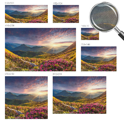 Selbstklebende Fototapete fürs Schlafzimmer mit Bergpanorama