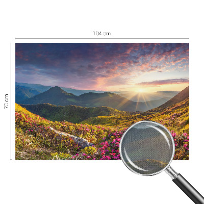 Selbstklebende Fototapete fürs Schlafzimmer mit Bergpanorama