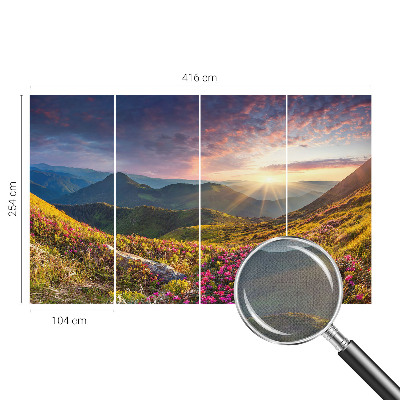 Selbstklebende Fototapete fürs Schlafzimmer mit Bergpanorama