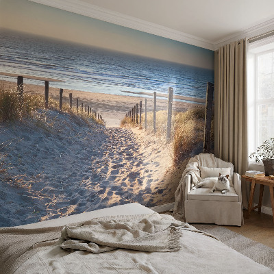Fototapete in 3D-Optik mit Motiv eines Strandwegs