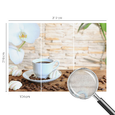 5D-Fototapete fürs Wohnzimmer mit floralem Motiv zur entspannten Raumgestaltung