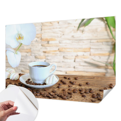 5D-Fototapete fürs Wohnzimmer mit floralem Motiv zur entspannten Raumgestaltung