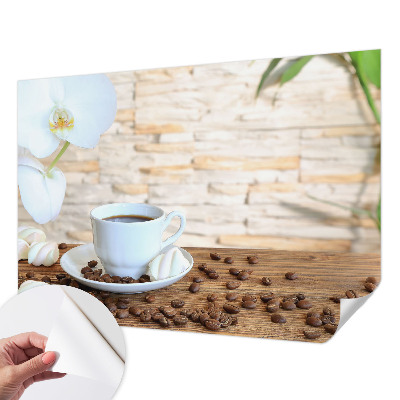 5D-Fototapete fürs Wohnzimmer mit floralem Motiv zur entspannten Raumgestaltung