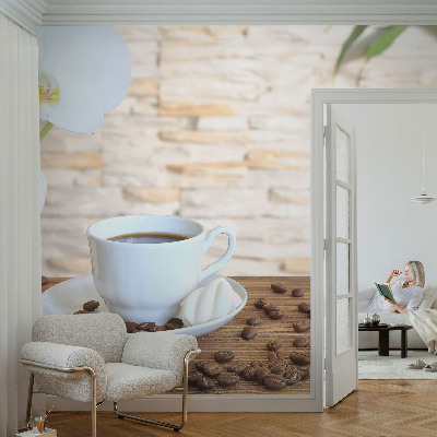 5D-Fototapete fürs Wohnzimmer mit floralem Motiv zur entspannten Raumgestaltung