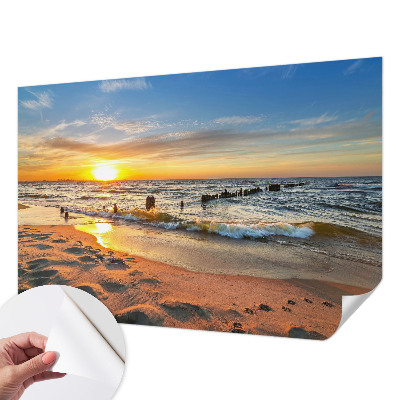 Motivtape­te nach Maß mit dem Motiv „Sonnenuntergang am Strand“