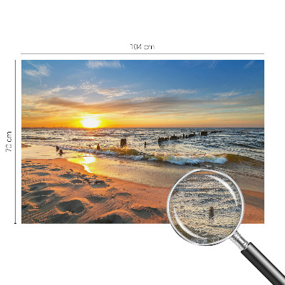 Motivtape­te nach Maß mit dem Motiv „Sonnenuntergang am Strand“