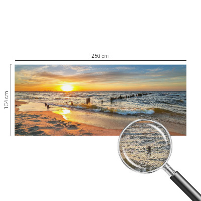 Motivtape­te nach Maß mit dem Motiv „Sonnenuntergang am Strand“