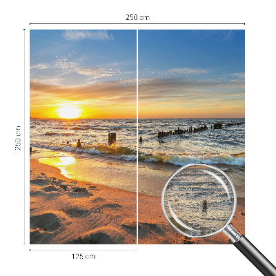 Motivtape­te nach Maß mit dem Motiv „Sonnenuntergang am Strand“