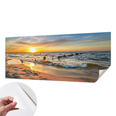 Motivtape­te nach Maß mit dem Motiv „Sonnenuntergang am Strand“